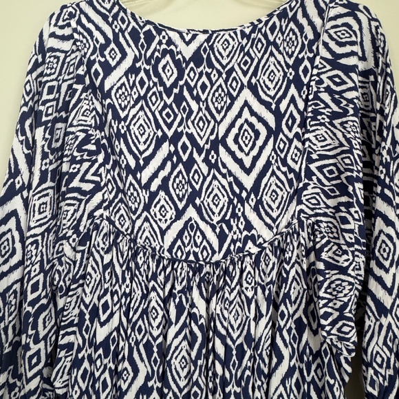 BEACHLUNCHLOUNGE Collection Dress Blue White Women size XL 3/4 sleeve - Picture 13 of 15
